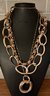 (3) Milor Italy Bronze Necklace Lot - Chain Link - Pendant And Round Ring