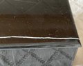 Vintage Hand Made Black Solid Marble Stone Box With White Quartz Banding