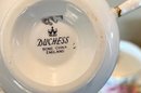 7 Vintage Cups And Saucers  - Wedgewood - Royal Albert - Aynsley - Duchess - Myott - Cauldon - Hammersley