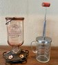 CB & Sons Hummingbird Glass Feeder And A Vintage Pamco Measuring Cup Chopper With Lid