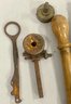 Antique Brass Hole Punch, Hex Tool With Wood Handle, And More