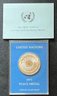 1971 Sterling Silver Proof Franklin Mint First Annual United Nations Peace Medal With Case, Box, And Paperwork