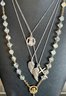 Ricordo Di Roma Crystal Bead Rosary With 3 Sterling Silver Necklaces With Wings, Religious Symbol & Cross