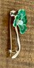 Antique 14K Gold And Green Enamel 4 Leaf Clover Pin Total Weight