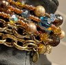 2 Joan Rivers Necklaces - Aurora Borealis Bead 100' And A Gold Tone Multi Link 60' Necklace