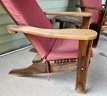 2 Vintage Adirondack Chairs With Cushions And Side Tables