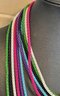 12 Assorted Colorful Enamel Coated 38' Chain Necklaces NIP