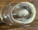 Orrefors Signed Hand Blown Etched Bee Art Glass Bud Vase By Sven Palmguist