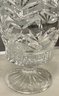 Pair Of Made In Poland Hand Cut Lead Crystal 11' Candle Holders With Bases
