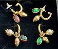 Joan Rivers Vintage Museum Charm Earrings (2 Pair) & Interchangeable Eggs For J23286 Inserts IOB