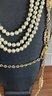 2 Camrose & Kross Jacqueline Kennedy Repro 3 Strand Pearl Swarovski 20' Necklace & Gold Tone 32' Necklace COA