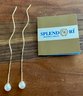 14K Gold Splendori 3.5' Thread Twist Earrings With Pearl - Total Weight 1.6 Grams