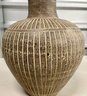 Vintage Handmade 15 Inch Terracotta Carved Vase