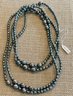 Vintage G S J Freshwater Tahitian Pearl Necklace 68' Long