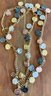 KJL Kenneth Jay Lane Multi-Colored Hammered Disk Charm 36' Chain Necklace New In Box