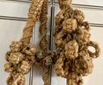(3) Vintage Macrame Plant Holders With Metal Hangers - (1) With Ceramic Beads