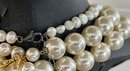 Freshwater Pearl And Sterling Silver Clasp Lariat Style Necklace & Joan Rivers Faux Pearl Necklace Gold Tone