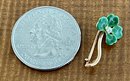 Antique 14K Gold And Green Enamel 4 Leaf Clover Pin Total Weight