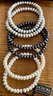 6 Honora Freshwater Pearl Stretch Bracelets - White - Light Grey And Dark Grey