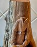 (2) Wood Carvings - Llama And Abstract