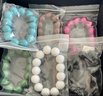 New In Package 10 Assorted Colored Round Bead Stretch Bracelets And 10 Pair Matching Post Earring