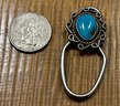 Vintage Bennett Navajo Sterling Silver And Turquoise Key Ring