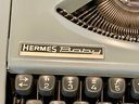 Hermes Baby Vintage Portable Seafoam Green Metal Typewriter 11.5'w X 11.5'h