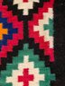 Vintage Wool Hand Woven Mexico Aztec Warrior Blanket Rug With Fringe 52'w X 72'L