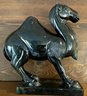 Large Hand Carved Obsidian Stone Camel