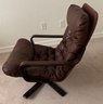 Vintage Denmark Arm Chair With Brown Leather Cushion