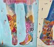 (3) Pamela K. Beer Fine Art Gallery Wrapped Canvas Prints - Hiking Boots, Tennis Shoes, And Cowboy Boots