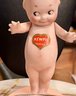 Darling Rose O'Neill Germany Vintage 5' Bisque Jointed Arm Kewpie Doll Original Heart Sticker - Back Sticker -