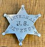 Antique Silver U. S. Internal Revenue 5 Point Star Badge Belonging To R. W. Lilly