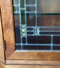 Gorgeous Stickley Mission Style Cherry Wood And Leaded Glass Lighted Cabinet 2 Piece