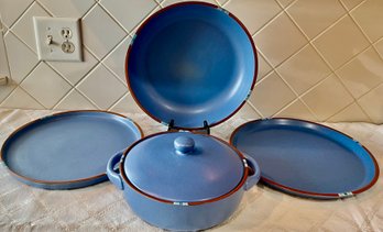 Dansk International Designs LTD Mesa Stoneware Dishes - (2) 13' Serving Platters, Lidded Casserole, Bowl