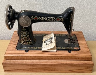 Vintage Singer No 66 Sewing Machine With Original Paperwork