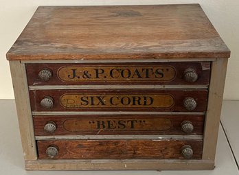 J. & P. Cotes 6 Cord Best 4- Drawer Spool Cabinet