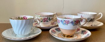 Cup And Saucer Lot - Rosina, Aynsley England, Royal Chelsea, Crown Bone China