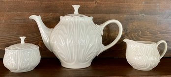 Vintage Lenox Cottage Pattern Teapot, Creamer, & Sugar