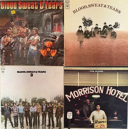 (4) Vintage Vinyl Albums - (3) Blood Sweat And Tears And (1) Doors - Nuclear Blues, Morrison Hotel, And More