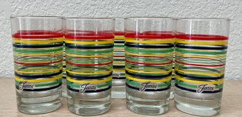 (8) Fiesta Multicolor Ring 4.5 Inch Juice Glasses