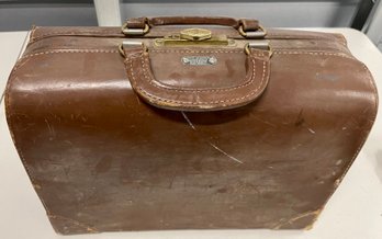 Antique Organizer By Schell Leather Doctor's Bag With Compartments