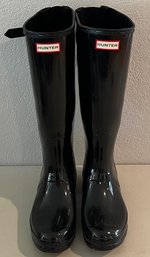 Pair Of Hunter Women's Size 9 Black Rubber Boots