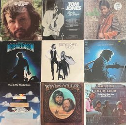 (9) Vintage Vinyl Albums - Fleetwood Mack, Tom Jones, Johnny Cash, Moody Blue, And More
