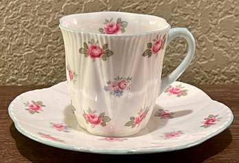 Vintage Shelley England Bone China Roses Cup And Saucer