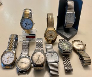 Assorted Men's Wrist Watch Lot - Timex Indiglo Wr30, (2) Waltham, Longine 215, Seiko, & More