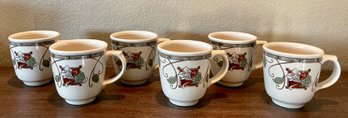 6 Pfaltzgraff Mission Flower Coffee Mugs