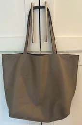 Hermes Paris Black And Taupe Double Sens Leather Reversible Tote Bag (unauthenticated)