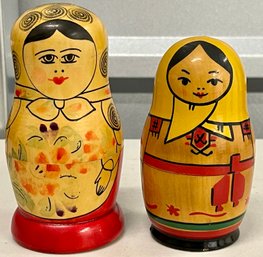 (2) Vintage Russian Nesting Dolls - 9- Piece And 5 - Piece - Made In USSR