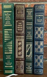 (4) The Franklin Library Signed First Edition Leather Bound Books- (2)mary Lee Settle, (2)john Irving